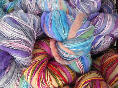 糸, 色, マルチカラー, 編み物, 針仕事, ソフト, ウール