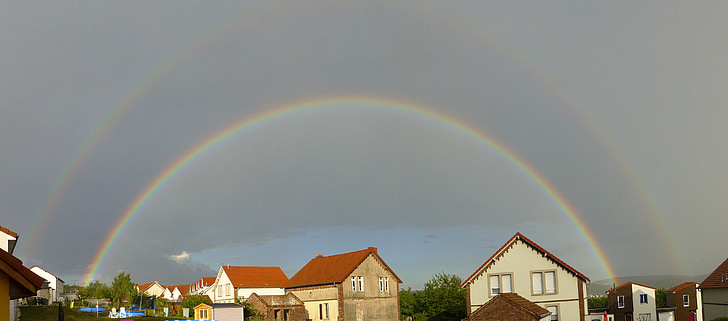 rainbow, complete, houses
