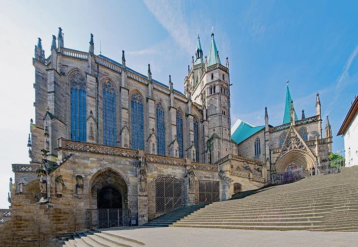 Erfurtin katedraali, Erfurt, Thüringen Saksa, Saksa, vanha kaupunki, Mielenkiintoiset kohteet:, rakennus