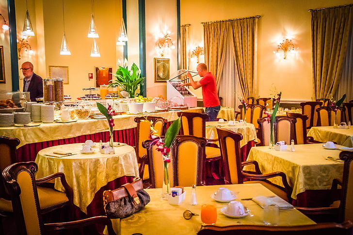 Hotel berchielli, Florencia, Italia, comedor, elegante, alimentos