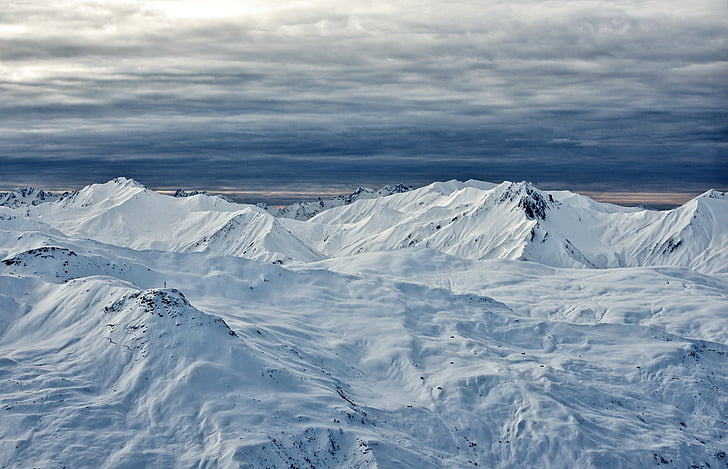 alpint, Alpene, kalde, fjell, topp, snø, toppmøtet