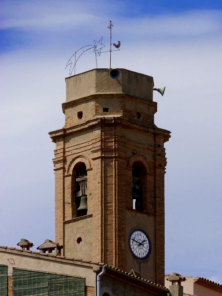 harangláb, a clock tower, Priorat, óra, város, történelmi, városháza