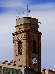 zvonica, veža s hodinami, Priorat, hodinu, mesto, historické, radnica