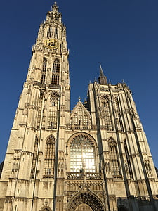 Antwerpen, templom, Landmark, Belgium, székesegyház, építészet, Európa