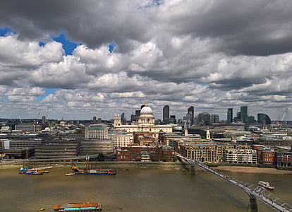 st paul's cathedral, london, river thames, england, religious, capital