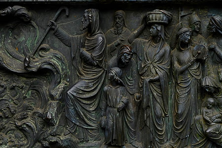 relief, imagine, istoric, fatada, intrare, Biserica, Saxonia Inferioară