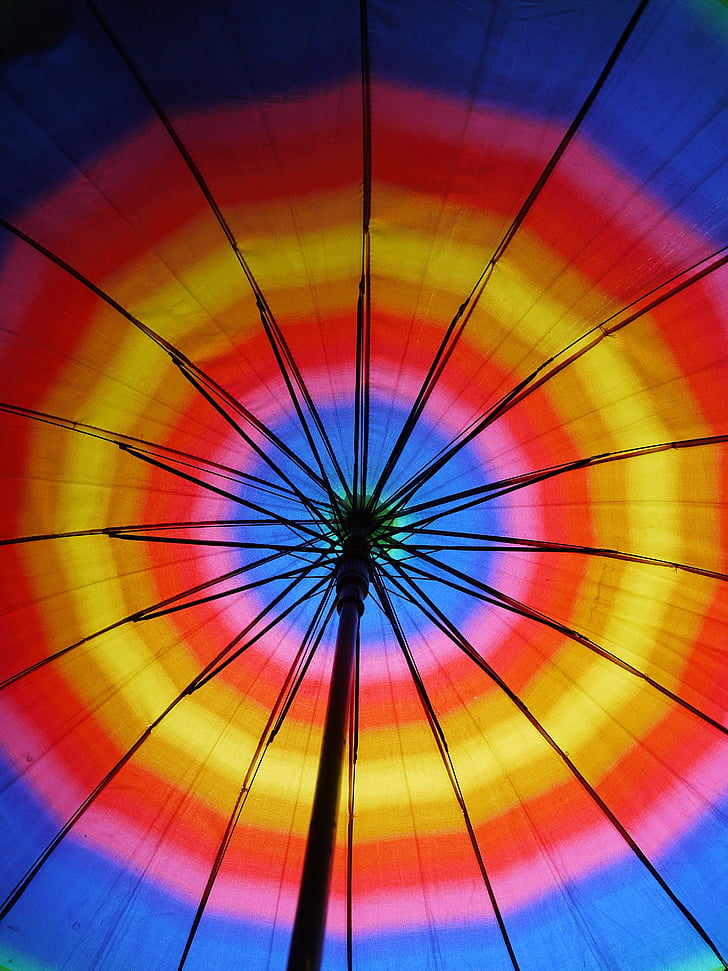 ομπρέλα, ουράνιο τόξο, χρώματα