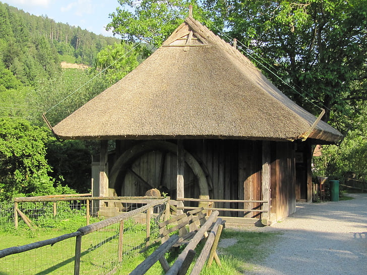 vogtsbauernhof, saw, water drive, museum, historically, wood - Material, architecture