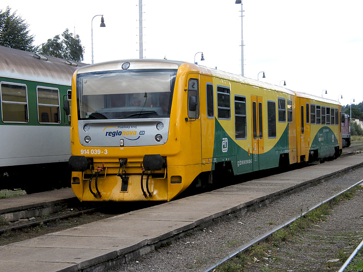 tåg, Station, spår, lokomotiv, järnvägsspåren, järnväg, Södra Böhmen