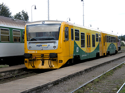 Pociąg, Stacja, śledzić, lokomotywa, tory kolejowe, kolejowe, Czechy Południowe