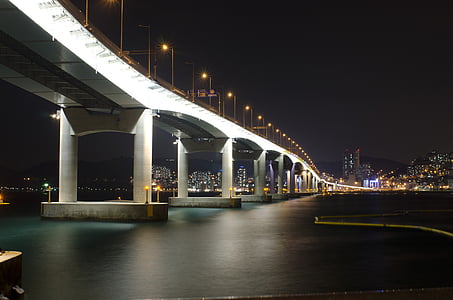 bridge, night view, hang bridge