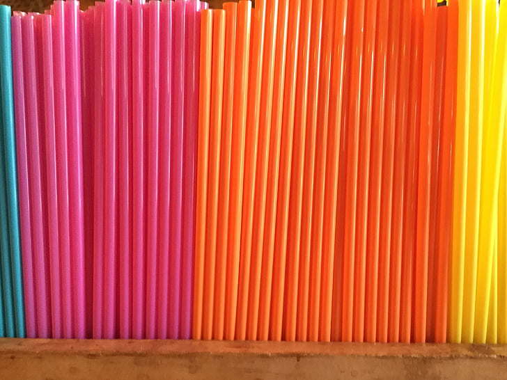 colorful straws, bright colors, straws, vertical, pink, orange, yellow