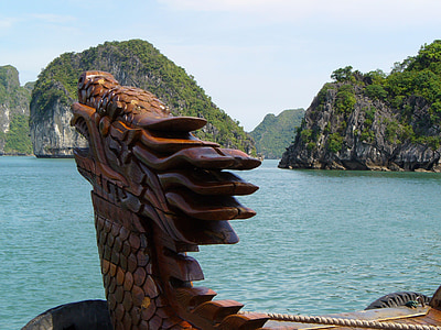 Vietnam, Bahía de Halong, paisaje, agua, naturaleza, de la nave