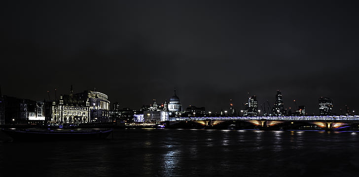rivière, Londres, nuit, Thames, architecture, la Grande-Bretagne, Britannique