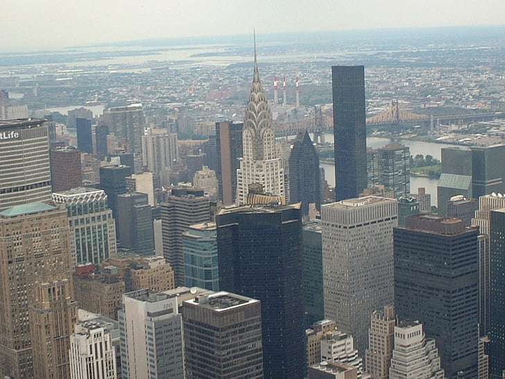 Amerika, New york, vogelperspectief uitzicht