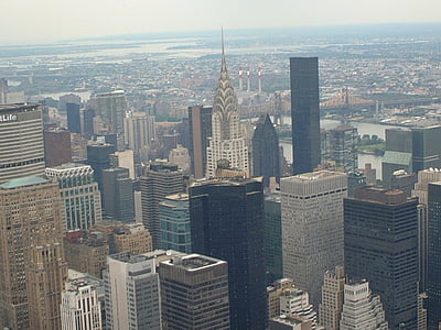 Amerika, New york, vogelperspectief uitzicht