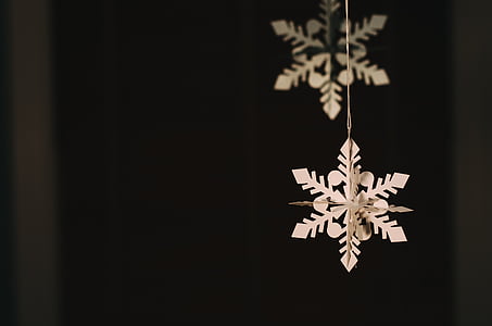 sneg, pozimi, bela, hladno, vreme, dekoracija, božič