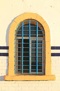 Maroc, Essaouira, bâtiment, architecture, l’Afrique, fenêtre de, en acier