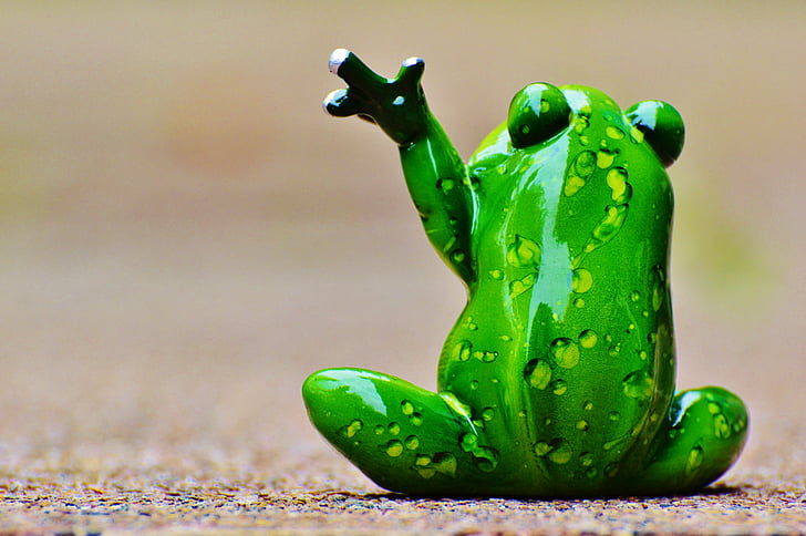 frog, wave, farewell, funny, cute, figure, sweet