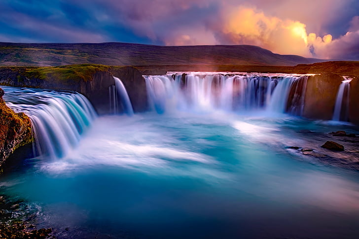 gooafoss, Исландия, водопад, водопад, каньон, фиорд, река