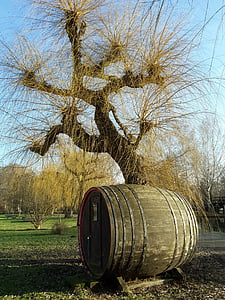 Cañón, barril de pepinos, del pasto, Spreewald, árbol, al aire libre