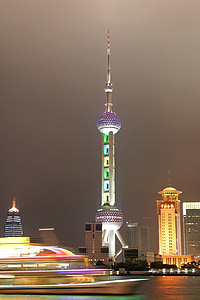 Shanghai, Kina, förbundsregeringen, Skyline, TV-tornet