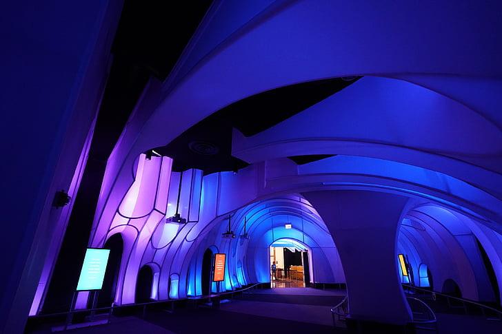 chicago, adler planetarium, astronomy, purple, architecture, arch, indoors