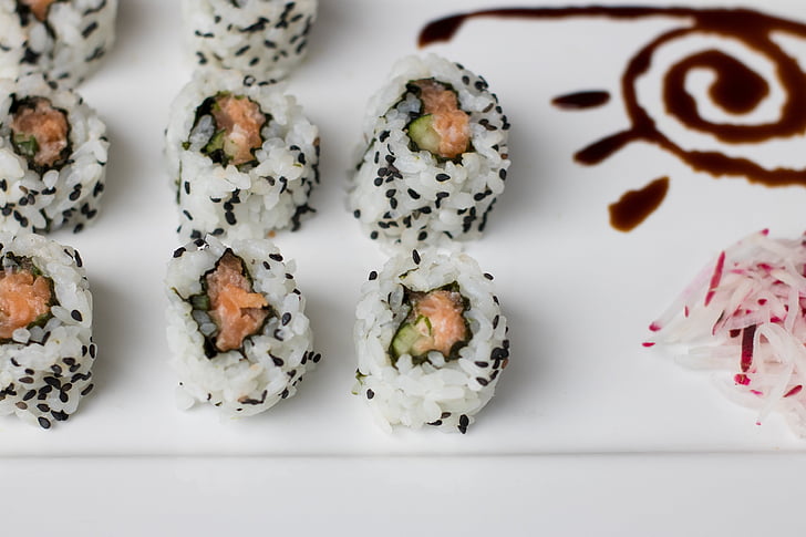 Sushi, Japonské jedlo, japončina, kombinované, jedlo, Orientálne, Gastronómia