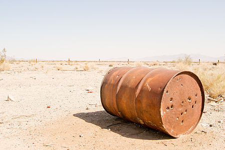 пустиня, Аризона, САЩ, водещи символи, стар, ръждясали, куршум дупки