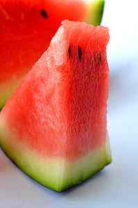 vodní meloun, meloun, řez, ovoce, krájené, červená, čerstvé