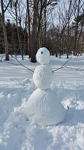 снежен човек, Япония, сняг, зимни, Коледа, празник, Щастлив