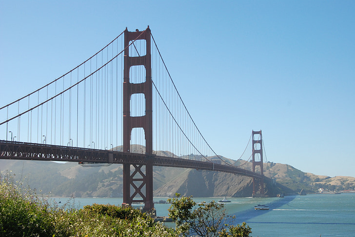 Golden gate brug, San francisco, hangbrug, Gouden, San, Francisco, Californië