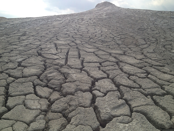 dry land, muddy volcanes, dry, land, dirt, erosion, nature