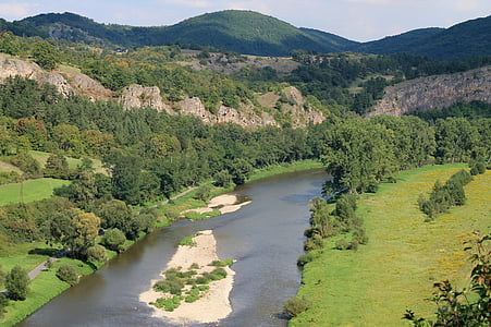 tetin, Ποταμός, Berounka, Προβολή, τοπίο, βράχια, φύση