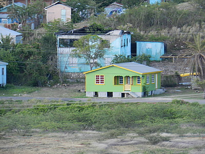 maison, Antigua, Couleur, voyage, architecture, vieux, Caraïbes