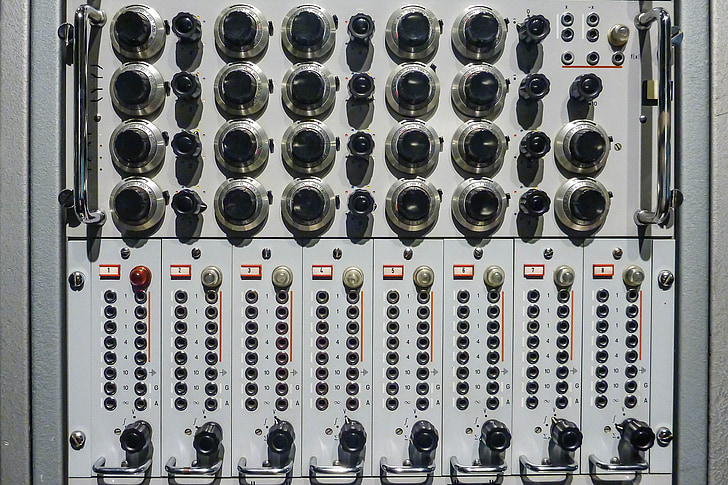 Radio, Control-panel, analoge, Controller, Drehregler, Buchsen