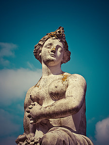 estàtua, escultura, figura, Històricament, Castell benrath, Düsseldorf, cara