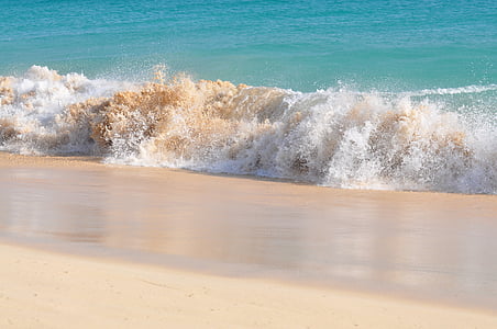 mare, acqua, spiaggia, Spiaggia di sabbia, Capo verde, onda, Splash