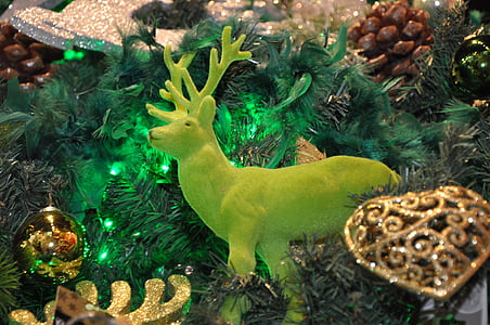 Kerst, Kerst ornamenten, sparkle, groen