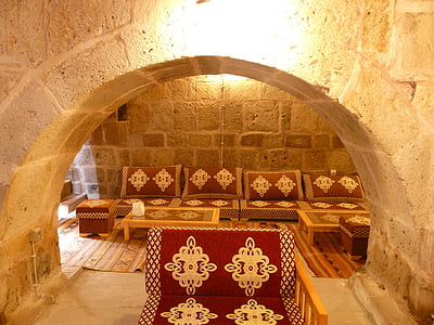 Caravanserai, Hostel, notranjost, dnevna soba, orientalski, sedežno garnituro, asırlık selçuklu hanı