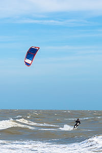kite surf, vent, Mar, cel, surfista, surf, esport