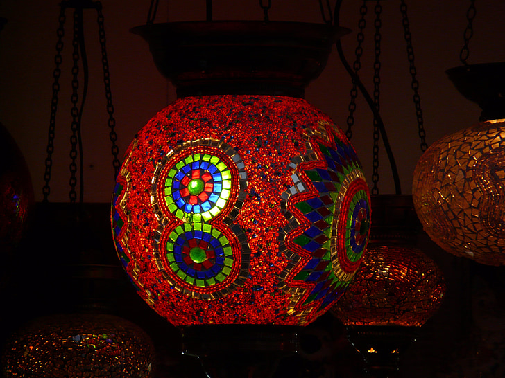 Windlight, luce, Lampada, rosso, culture, decorazione, Asia