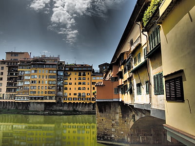 Πόντε Βέκιο, Φλωρεντία, ουρανός, σημεία ενδιαφέροντος, Arno, Ιταλία