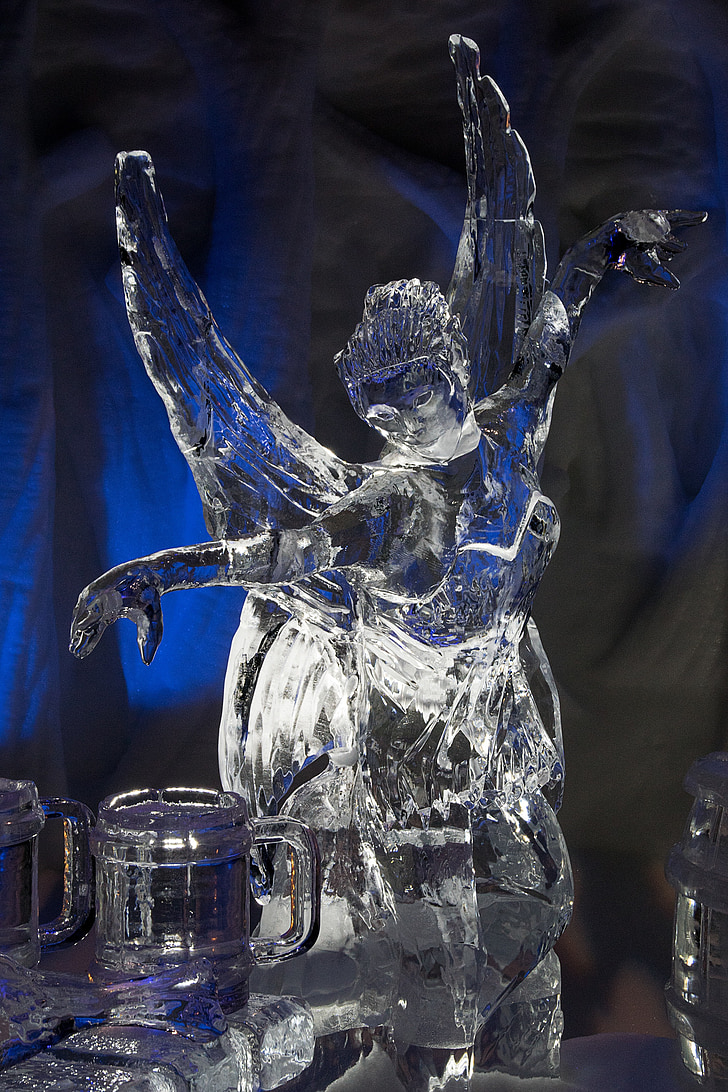 ice, sculpture, elf, fee, winter, art, figure