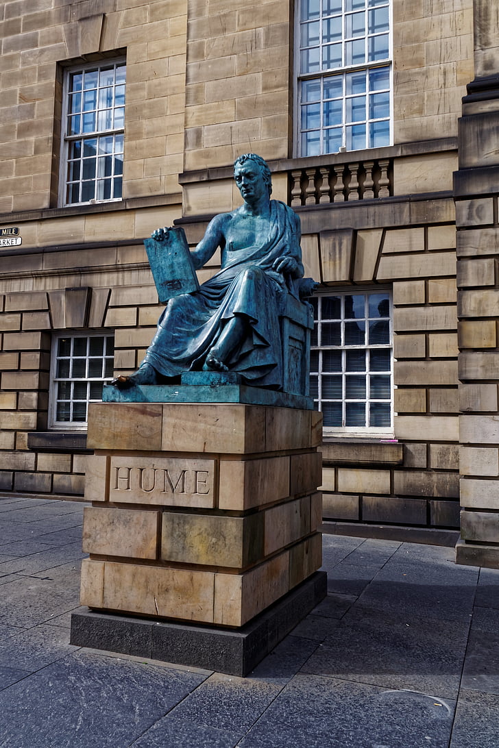 Hume, socha, cesta, Edinburgh, Skotsko, Spojené království, město