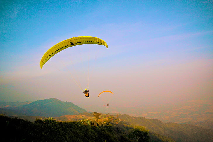 paragliding, flying, pilot, sports, extreme sports, fly, gliding