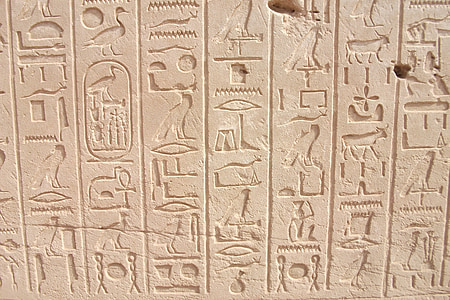 hieroglyfer, faraoer, Egypt, Luxor, Karnak, Inskripsjon, gamle