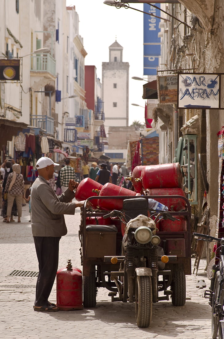 Marocko, Essaouira, Medina, humör, sommar, Nordafrika, återförsäljare
