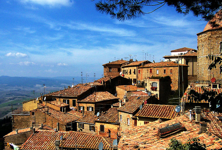 village, building, hill, homes, home, land, old town