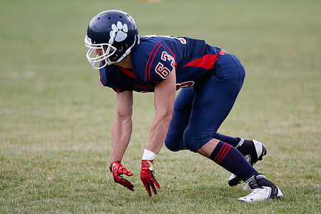athlete, field, football, game, grass, helmet, male